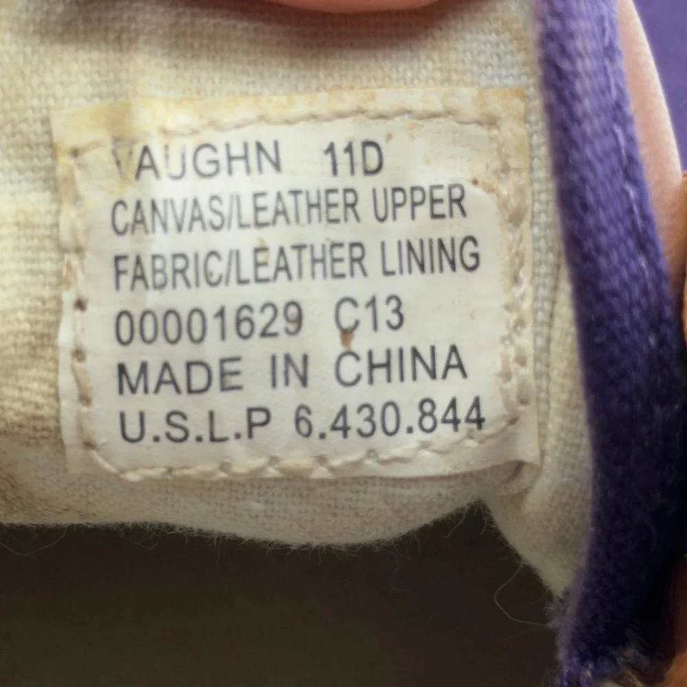 Polo Ralph Lauren Vaughn Mens 11D Purple Canvas Leather Sneakers Low Top Shoes
